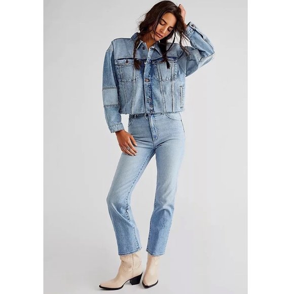 Ksubi Destiny Patchwork Lifetime Blue Cropped Denim Jacket - Picture 4 of 16